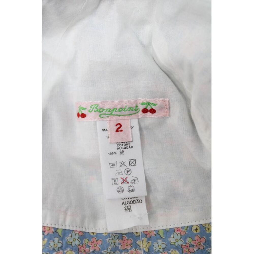 Bonpoint Girls Floral Printed Bow Detail Cotton Bucket Hat Blue Size 2 Months - Picture 3 of 4